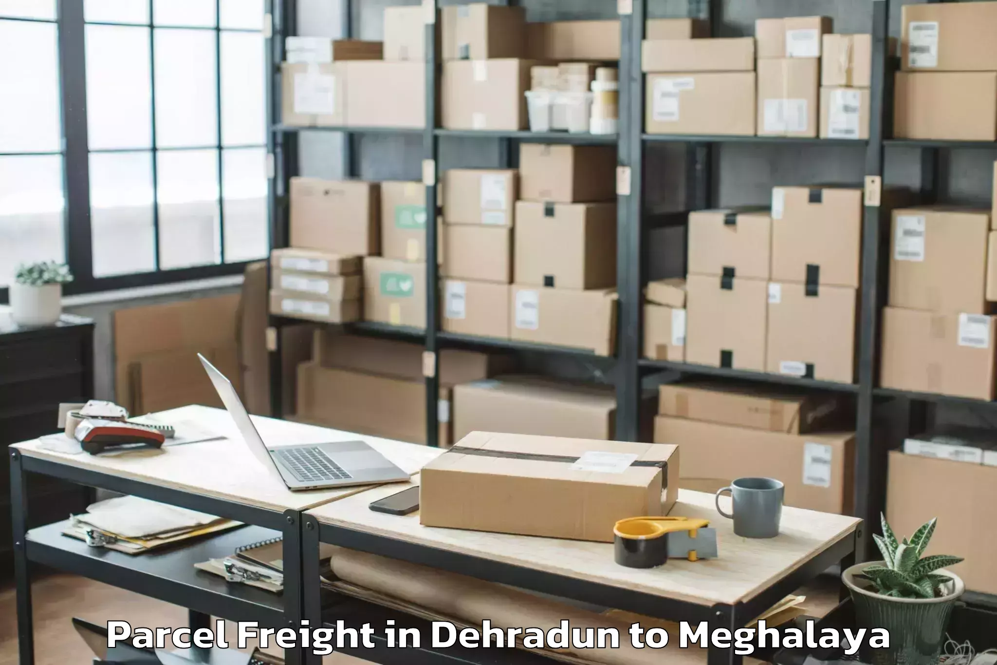 Top Dehradun to Mawkynrew Parcel Freight Available